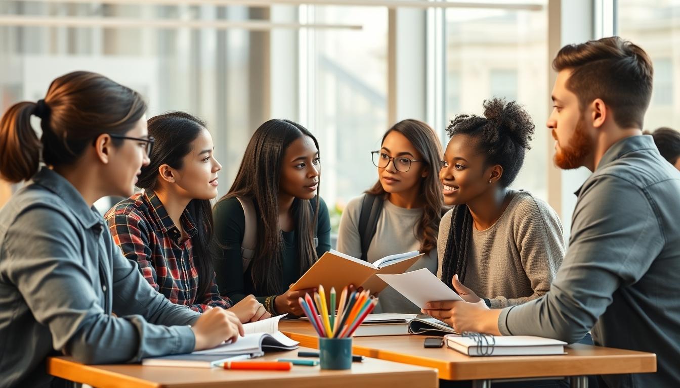 Student using learning strategies while studying