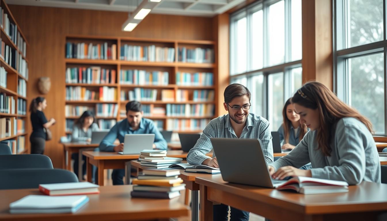 Student using a study guide to organize academic notes